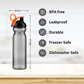 Homeshopa Sports Water Bottle, 680ml Non-Toxic BPA Free Flip Top Lid Plastic Bottle, Durable Leak Proof Drinking Bottle For Running, Gym, Fitness, Yoga, Outdoors and Camping (Pack of 3)