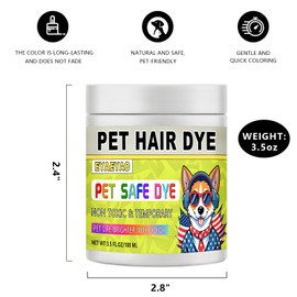 Eyaeyao Dog Hair Dye, 3.5 Fl Oz (100 ml) Pet Safe Dye, Pet Grooming, Permanent Pet Hair Dye Stain, Safely Used, Dog Grooming, Pet Dye Bright Color for All Pets Fur Dye (Black, 3.5 Fl Oz)