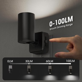 Briignite Night Lights Plug into Wall, 320° Rotating Night Light Plug in, 2Pack, Dusk to Dawn Sensor, 1W Dimmable Led nightlight Daylight White Spot Light for Bedroom, Kids Room, Bathroom