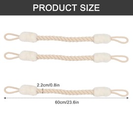 MOKIDO Pack of 3 Door Cord, 60 cm Door Stopper Jack, Clamping Protection for Doors, Cotton Door Stop, Door Cord Clamp Protection for Children, Safety Finger Protection and Pet (White)