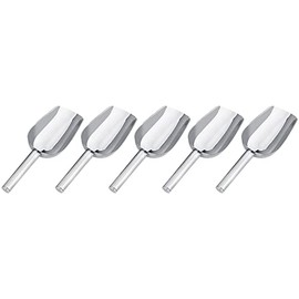 Cucharas para Dulces de Acero Inoxidable, Juego de 5 Piezas, Plateado, 19cm, Profesionales para Buffet, Bodas, Fiestas, Bar y Cocina