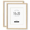 FinalFind Minimalist 16x20 Frames with Mat for 11x14, Natural Solid