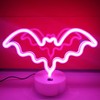JYWJ Bat Neon Sign with Holder Base,USB or 3-AA Battery