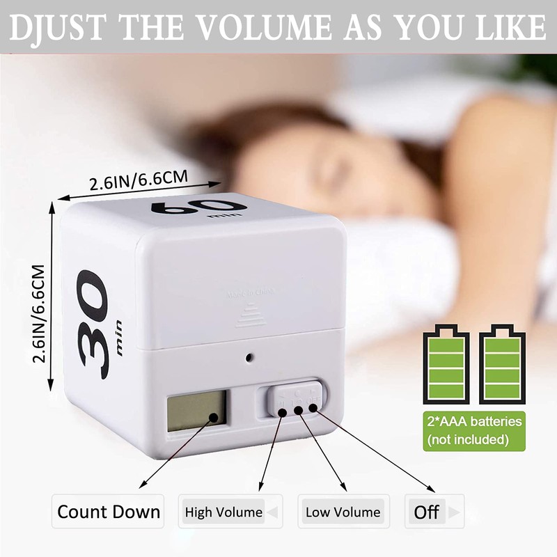 DQDEDIAN Cube Timer, Kitchen Timer with Gravity Flip Countdown Settings