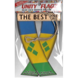 SAINT VINCENT AND THE GRENADINES ST. VINCENT FLAG CARIBBEAN REAR VIEW MIRROR HANGING CAR FLAGS MINI BANNERS FOR INSIDE THE CAR UNITY FLAGZ™