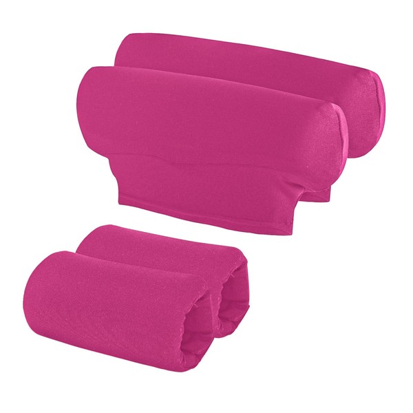 Hot Pink - Muletas acolchadas para las axilas con empuñaduras de mano, fundas de mango para adultos