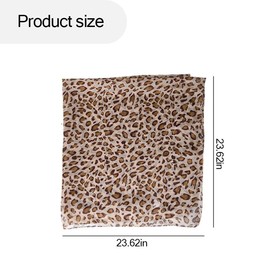 Animal Leopard Print Hair Accessories for Women Girls Summer Chiffon Head Scarf for Woman Leopard Bandana Hair Scarves Silk Bandana Leopard Square Neck Scarf Western Neckerchief for Women