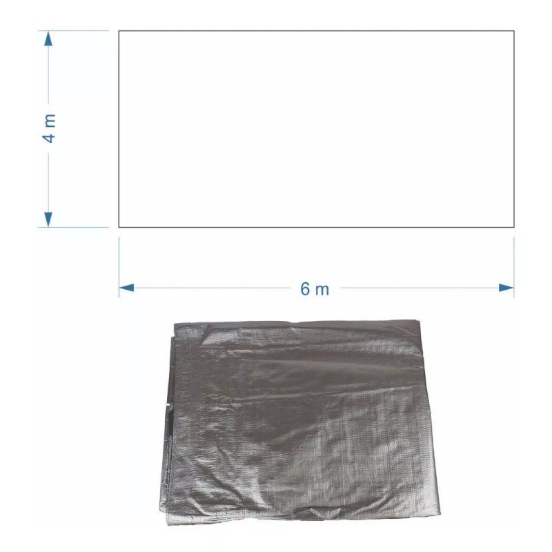 Lion Tools Lona De Uso Rudo Gris 4x6 Metros Multiusos