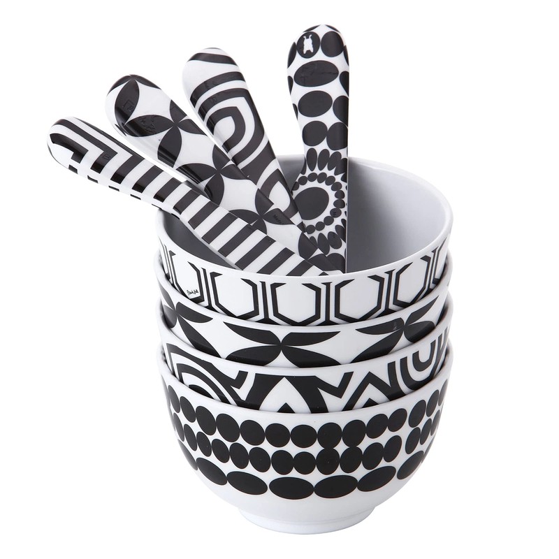 French Bull 12-Piece Entertaining Set – Black & White, Medium