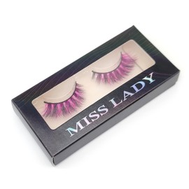 MISSLADY Colored Lashes 15mm 3D Real Mink Black and Pink Eyelashes Strips Pink and Black Lashes with Pink (M3D-318, 15mm, 1 Pair)