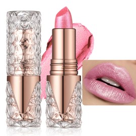 SALROAL Glitter Metallic Shimmer Lipstick, Glitter Lipstick for Women, Diamond Glitter Matte Lipstick, Transfer Proof Non-Stick Lip Gloss, Full Coverage Lip Color Lip Stick Makeup for Women - 02