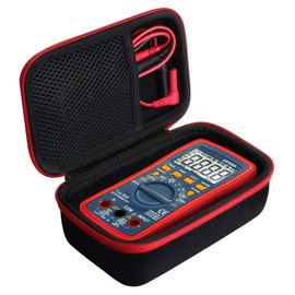 Khanka Hard Case for AstroAI Digital Multimeter True RMS 4000 Counts Advanced Multimeter Protective Case Only Pocket Red Zip (Bag Only)