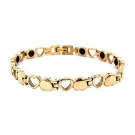 Yo – Pink – 11 W Heart Germanium Bracelet geruma 11 Grain Pink Gold Cherry Gold Health Bracelet Made Of Steel Steel