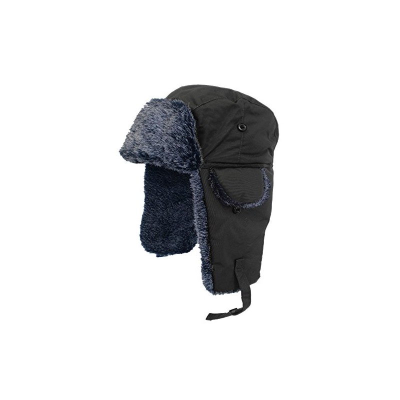 Adult Fur Lined Waterproof Trapper Hat-Black-60