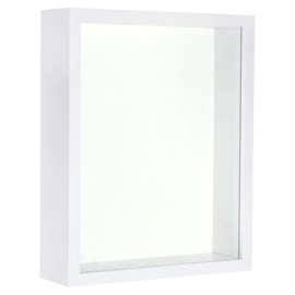 PATIKIL 6x8 Shadow Box Frame, Wooden Dried Flower Display Stand Floating Photo Frame Glass Picture Frame for Flowers Ticket Crafts and Photos, White