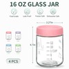 Xyptorix 4 Pack 16 oz Overnight Oats Containers with Lids,