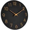 Mosewa Large Wall Clock 16 Inch Black Battery Operated Silent