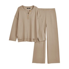 LILLUSORY 2 Piece Womens Clothing Fall 2024 Two Outfits Cute Clothes Wide Leg Pants Comfy Basics Matching Cozy Set