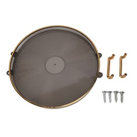 Round Tray with Gold Handle Elegant Multi Functional Golden Rim Serving Tray for Fruit Desserts Smoke Gray