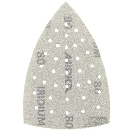 Mirka Iridium Sanding Triangle Premium Sandpaper 100 x 152 x 152 mm 36-Hole Velcro Grain 80, Pack of 50, for Sanding Paint, Spatula, Primer, Wood, Steel, Mineral Materials, Plastic
