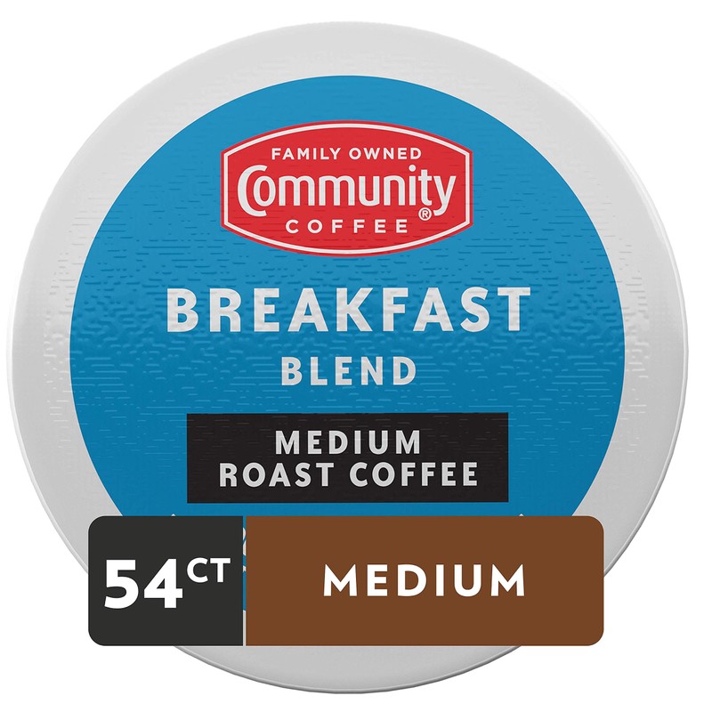 Community Coffee Breakfast Blend 54 Count Coffee Pods, Medium Roast,