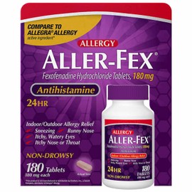 BLUE RIBBON KS Allergy Aller-FEX, 180 mg, 180 Tablets (Pack of 1), Pink