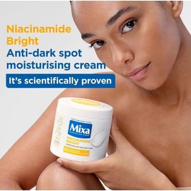 Mixa Niacinamide Bright Crema Hidratante Antimanchas – 13.5 fl oz (13.52 fl oz), Hidratación facial y corporal para pieles secas y sensibles