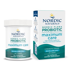Nordic Naturals Nordic Naturals Nordic Flora Probiotic Maximum Care, 30 Capsules, 11 Probiotic Strains for Daily Immune and Digestive Health Support, Vegan, 30 Servings