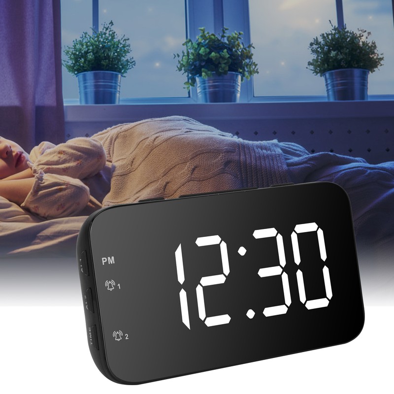 LED Digital Alarm Clock Portable Desk Clock with Snooze for