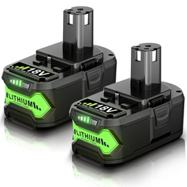 Upgraded 8.0Ah 2Packs P108 18V Battery Compatible with Ryobi 18V ONE+ Battery P102 P103 P104 P105 P107 P109 P122 PBP005 PBP004 PBP003 PBP002 RB18L50 BPL1820 Cordless Power Tools with LED Indicator