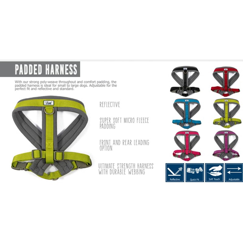 Ancol Viva Padded Harness Red M 41-53cm
