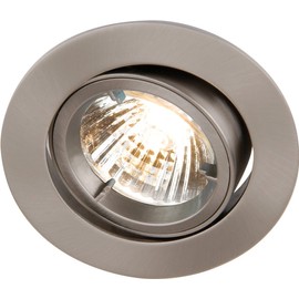 Knightsbridge IP20 230V/12V GU10/MR16 Brushed Chrome Recessed Tilt Twist & Lock Downlight, Aluminium
