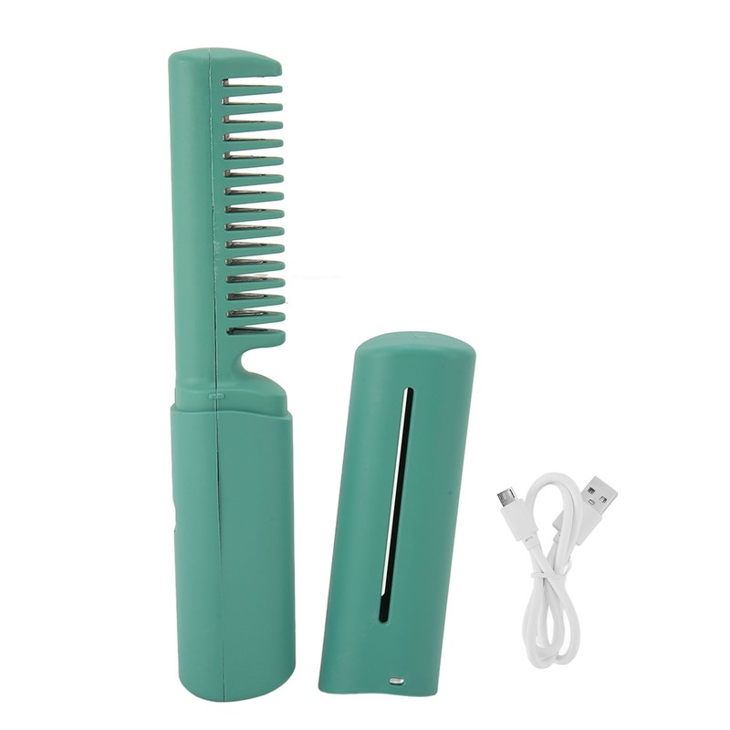 Mini Hair Straightener Brush Wireless Portable Ergonomic Handle Fast Warming