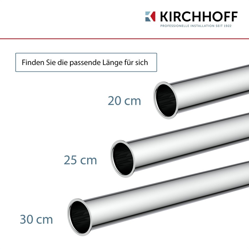 KIRCHHOFF 98848318 Immersion Pipe for Siphon 30 cm Chrome, Pipe