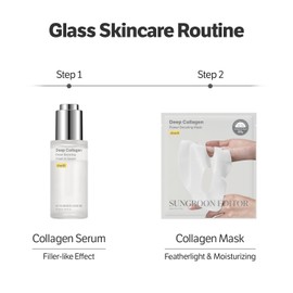 SUNGBOON EDITOR Rejuvenating Combo/Deep Collagen Boost Set | Face Mask (4ea) & Serum | Collagen & Volufiline Skincare Set | Hydrating & Firm-Looking Care Korean Skincare Gifts for Women