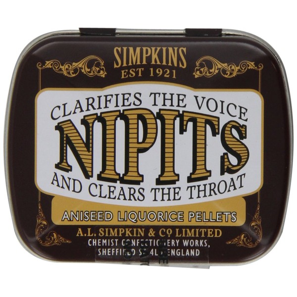 Simpkins Nipits Aniseed Liquorice Pellets Tins 14 g (Pack of 6)