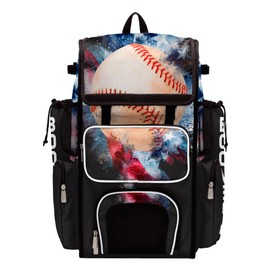 Boombah Superpack Bat Bag - Backpack Version (no wheels) - Holds 4 Bats - USA Baseball Vintage Black/Red/White