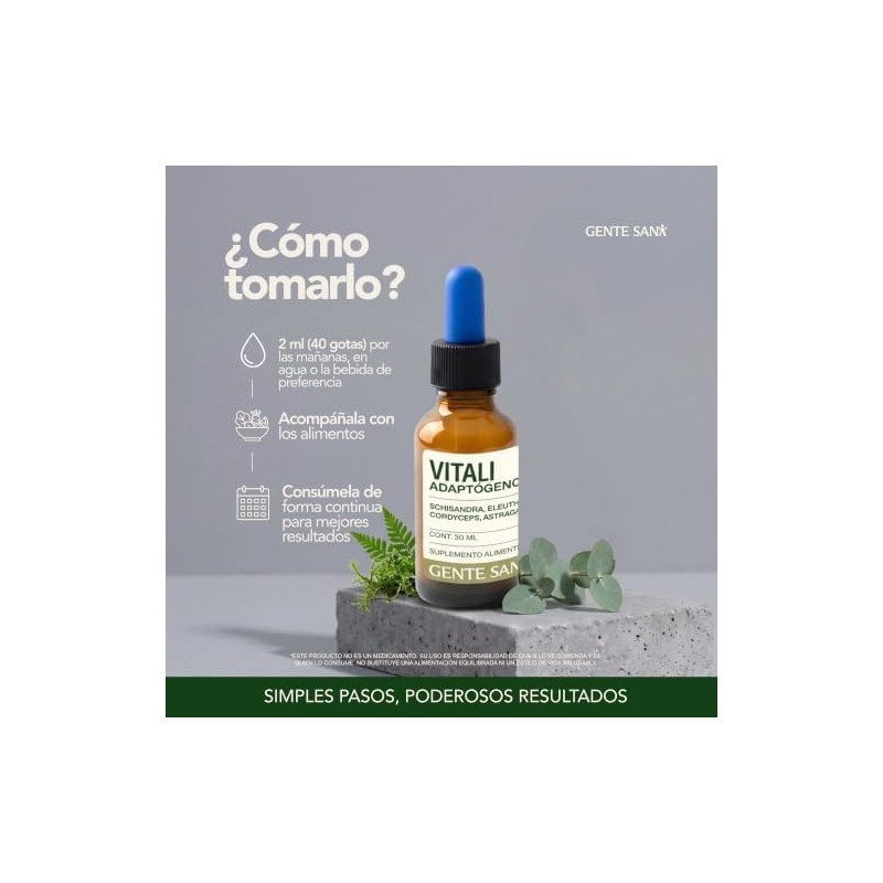 Vitali Adaptógenos Schisandra, Eleuthero, Cordyceps y NAD+