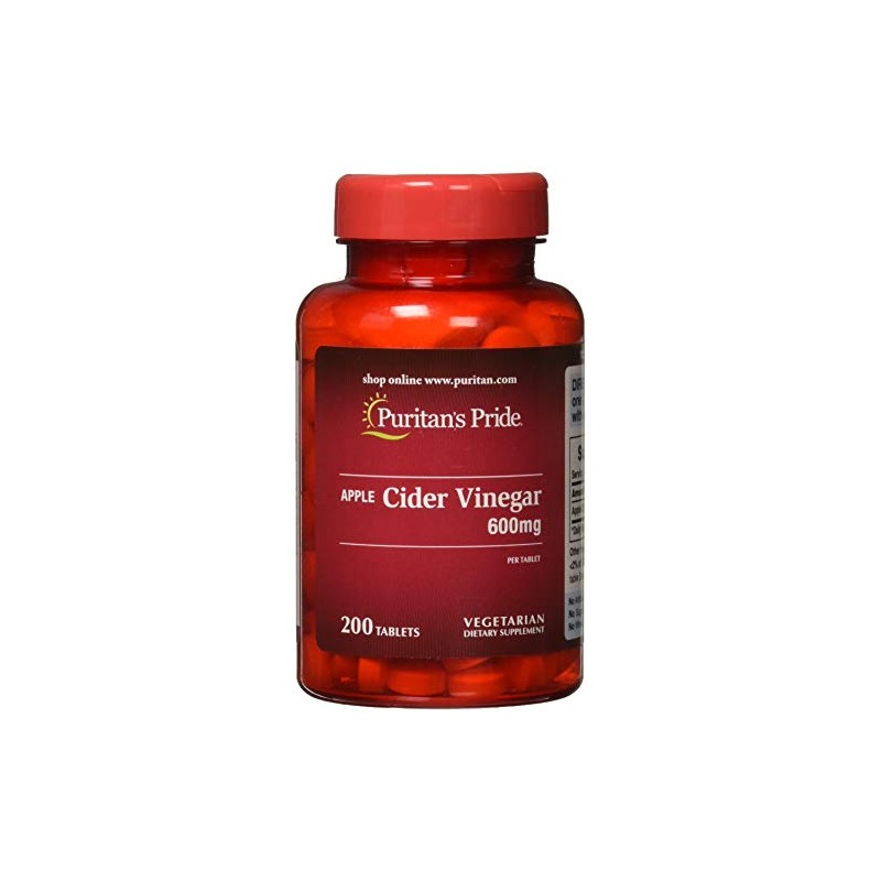 Puritan's Pride Apple Cider Vinegar 600 mg, Vegetarian Dietary Supplement,