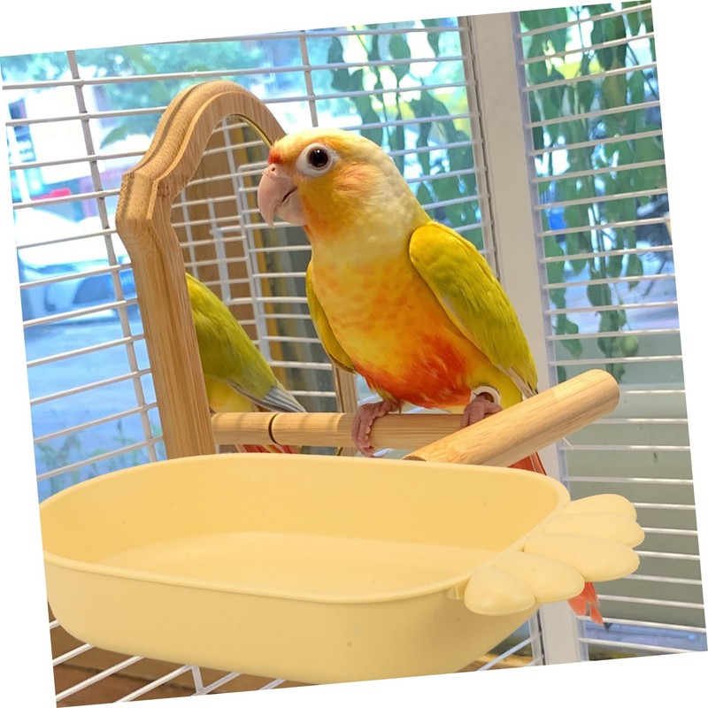 Hohopeti Parrot Bathing Basin Lightweight Bird Cage Bathtub for Small