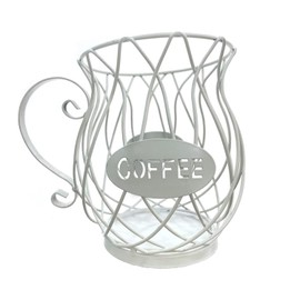 Coffee Capsule Basket, Coffee Pod Holder, Coffee Pod Holder Basket, Coffee Capsule Storage Basket, for Storing Coffee Capsules and Fruits for Counter and Coffee Bar (White)