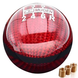 Nirnanada Carbon Fiber 6 Speed Shift Knob with Stripe for Honda/Acura (Red)