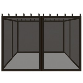 Coverify Replacement Gazebo Mosquito Netting 10x12FT, Universal Outdoor Pergola 4-Panel Patio Screen Walls with Zipper (Mosquito Netting ONLY, Black)