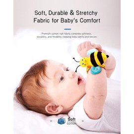 Infinno Baby Wrist Rattle Socks and Foot Finder Set, Perfect Baby Toys for 0-12 Months Newborn Boys and Girls As Shower Gifts, Garden Bug Series