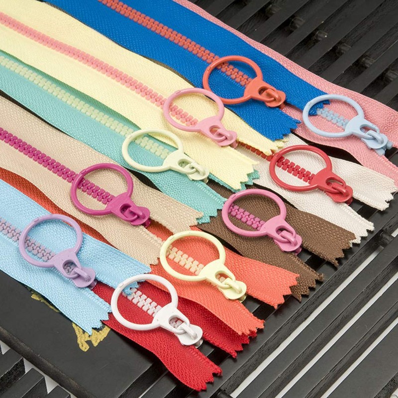 Copiel Resin Zippers 20pcs Sewing Zippers with Lifting Ring Quoit