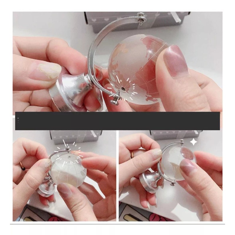 Idecor Esfera Mundo Globo Terraqueo Cristal 4 Cm Decoracion