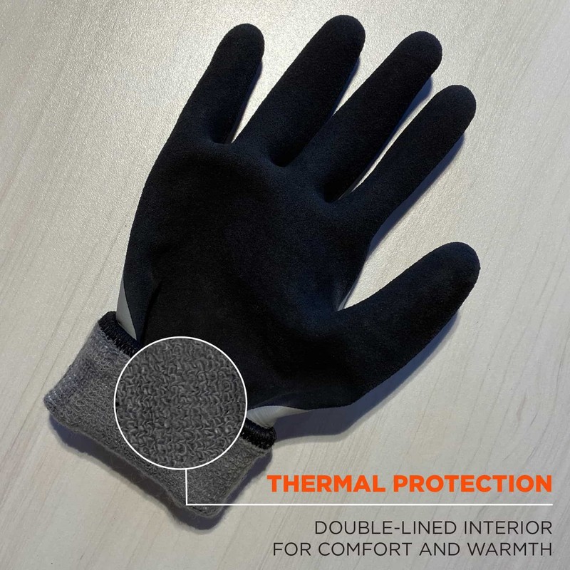Ergodyne ProFlex 7501 Coated Waterproof Winter Work Gloves, Sandy Nitrile