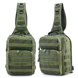 Tactical Sling Bag for Men molle Backpack EDC Chest Pack Chest Sling Pack for Outdoor Camp Hiking Cycling,Green
