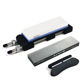Knife Sharpening Stone Set – Professional Whetstone 4 Side Grit 1000/6000 Knife Sharpener with Diamond sharpening stone, Sharpening Stone Holder & Angle Guide