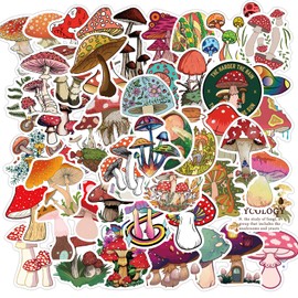 50Pcs Lovely Mushroom Stickers, Cute Stickers for Hydroflasks Trendy Cute Vinyl Waterproof Stickers for Water Bottles, Skateboard Phone Laptop Stickers for Kids Teens Girls (Lovely Mushroom)